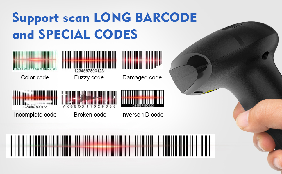 can scan long barcode and special codes