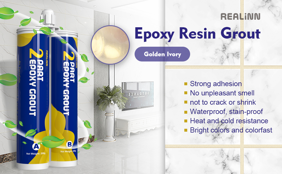 epoxy resin grout golden ivory