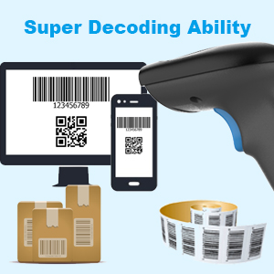  handheld wired 1D 2D QR bar code scanner pdf417 barcode reader usb cable for store market library